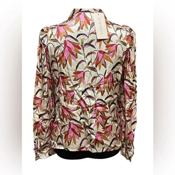 Esqualo Tropical Floral Print (silky/sexy) Top - Picture 2 of 4